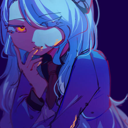 Half-body colored sketch